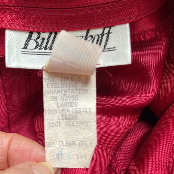 BILL LEVKOFF Dress Formal Cranberry Red Prom Wedding Straps Womens 18 - Picture 15 of 15